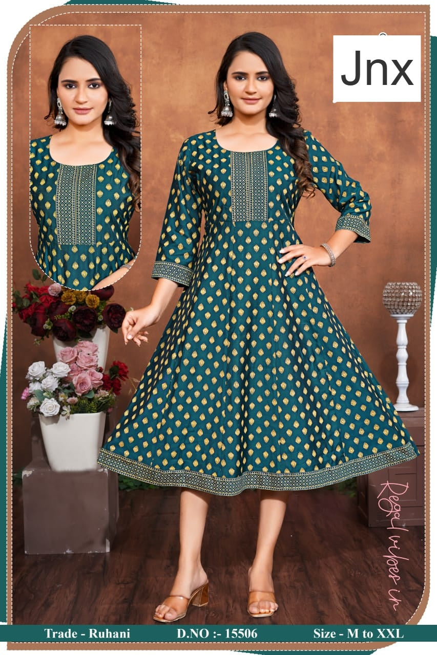 Ruhani Jnx Roman Anarkali Kurtis Wholesale Rate