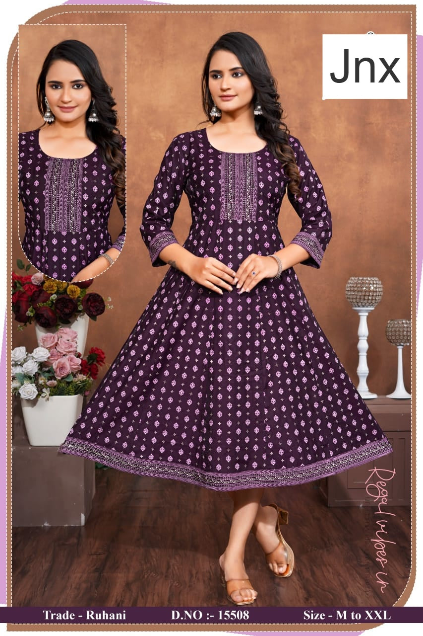 Ruhani Jnx Roman Anarkali Kurtis Wholesale Rate