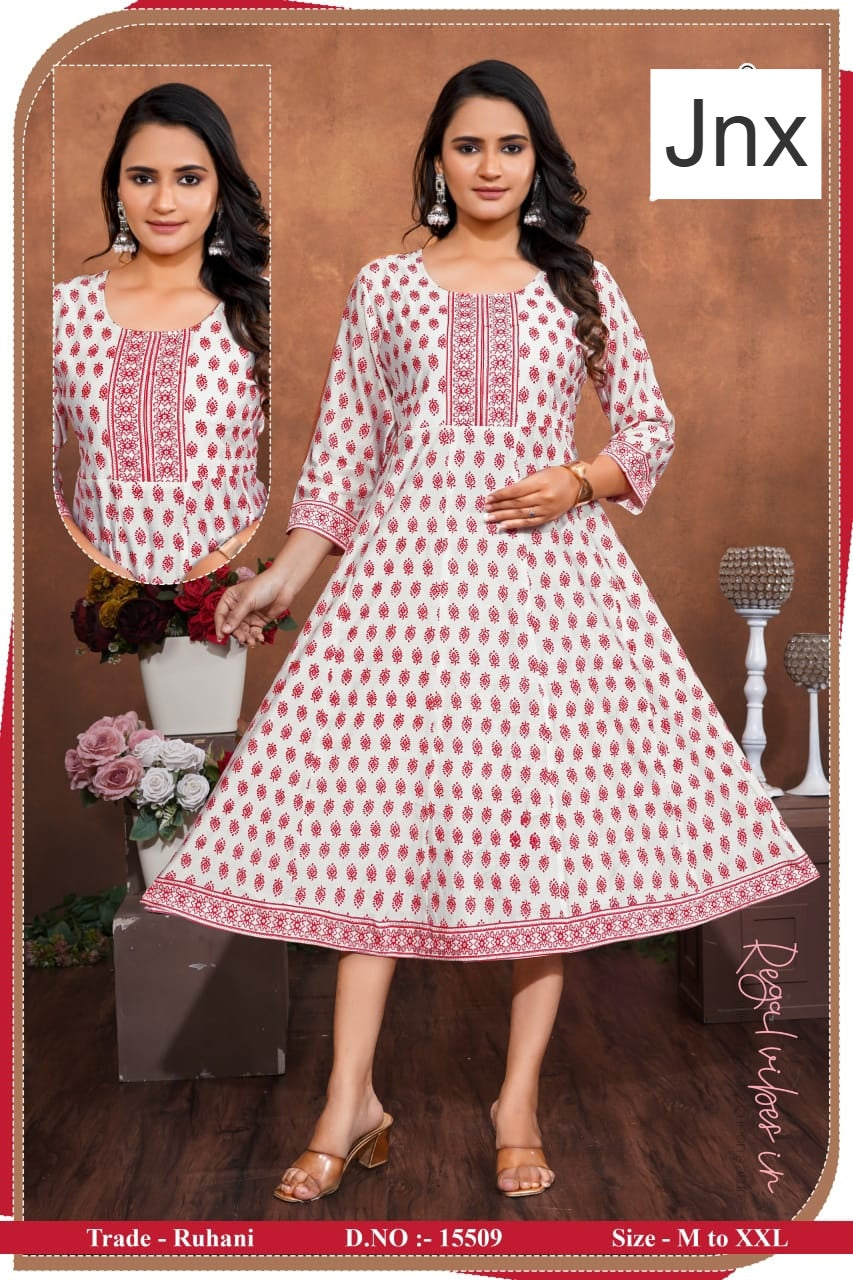 Ruhani Jnx Roman Anarkali Kurtis Wholesale Rate