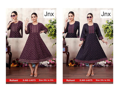 Ruhani Jnx Roman Plus Size Kurtis Manufacturer Ahmedabad