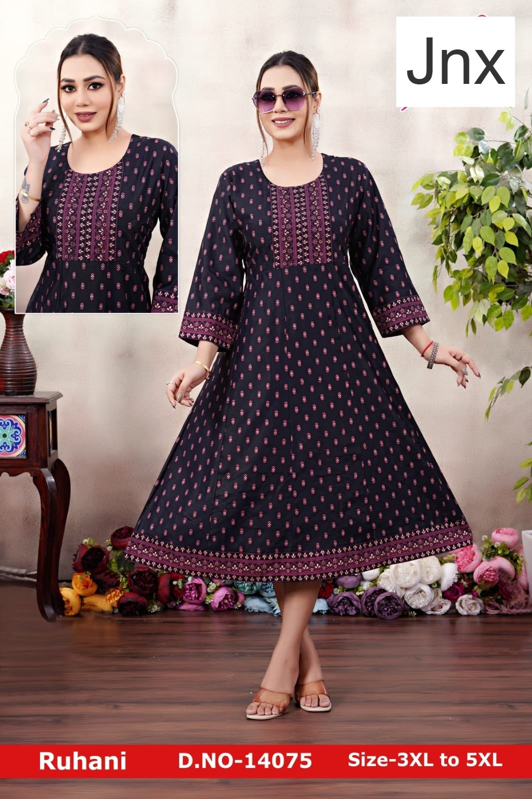 Ruhani Jnx Roman Plus Size Kurtis Manufacturer Ahmedabad