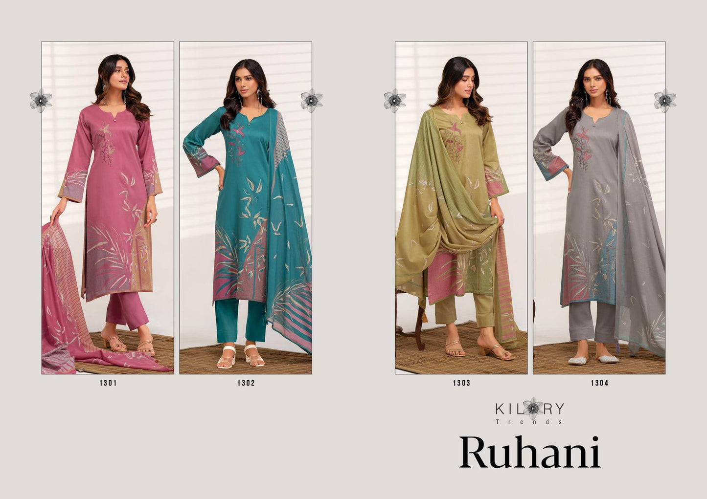 Ruhani Kilory Jam Cotton Pant Style Suits Exporter India