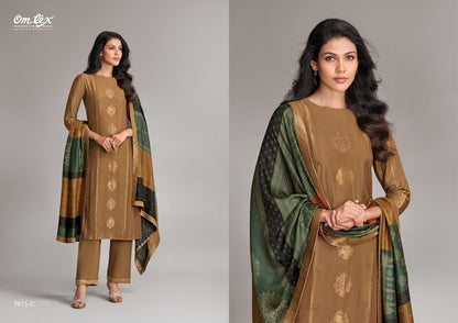 Ruhani Raas Omtex Muslin Jacquard Pant Style Suits Wholesale