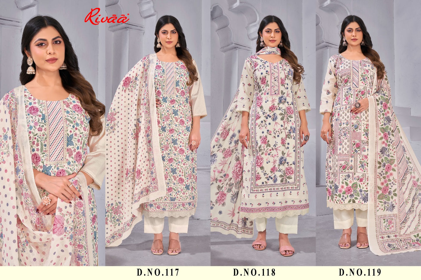 Ruhani Rivaa Cotton Pant Style Suits Supplier