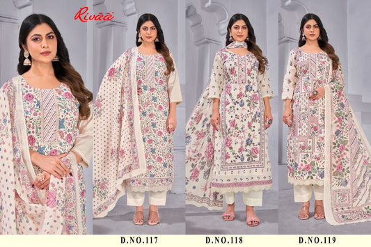 Ruhani Rivaa Cotton Pant Style Suits Supplier