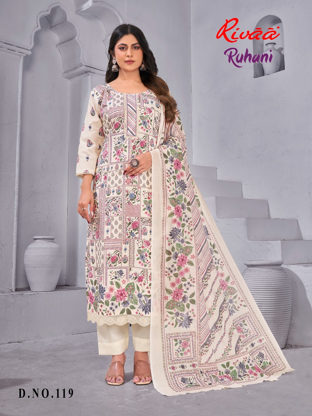 Ruhani Rivaa Cotton Pant Style Suits Supplier