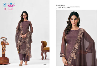 Ruhani Vipul Chiffon Pant Style Suits Wholesaler Ahmedabad