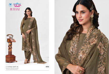 Ruhani Vipul Chiffon Pant Style Suits Wholesaler Ahmedabad