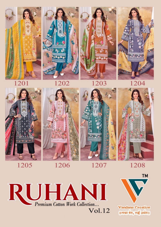 Ruhani Vol 12 Vandana Creation Cotton Pant Style Suits Manufacturer
