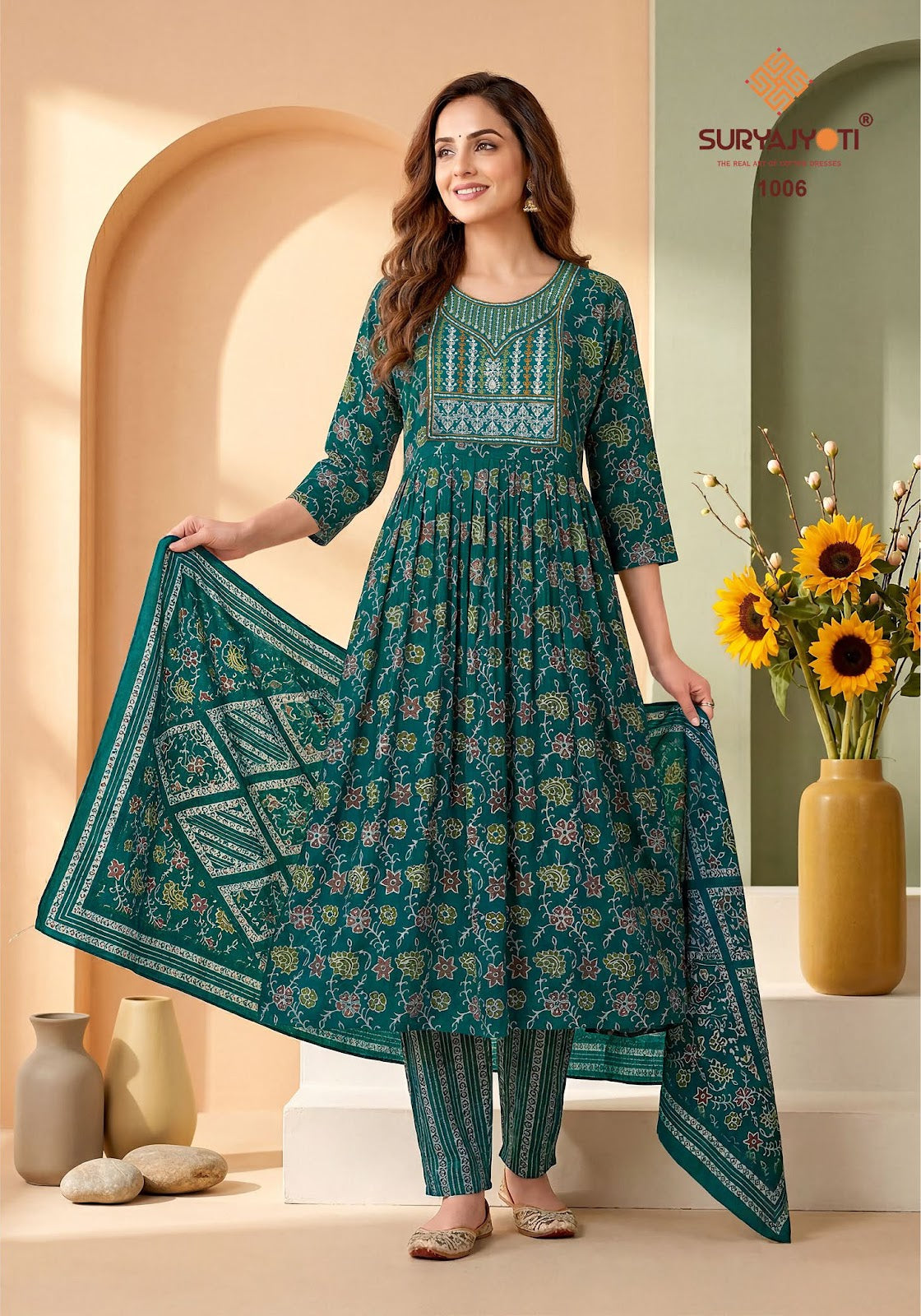 Ruhani Vol 1 Suryajyoti Rayon Readymade Anarkali Suits Manufacturer Gujarat