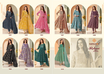 Ruhani Vol 1 Suryajyoti Rayon Readymade Anarkali Suits Manufacturer Gujarat