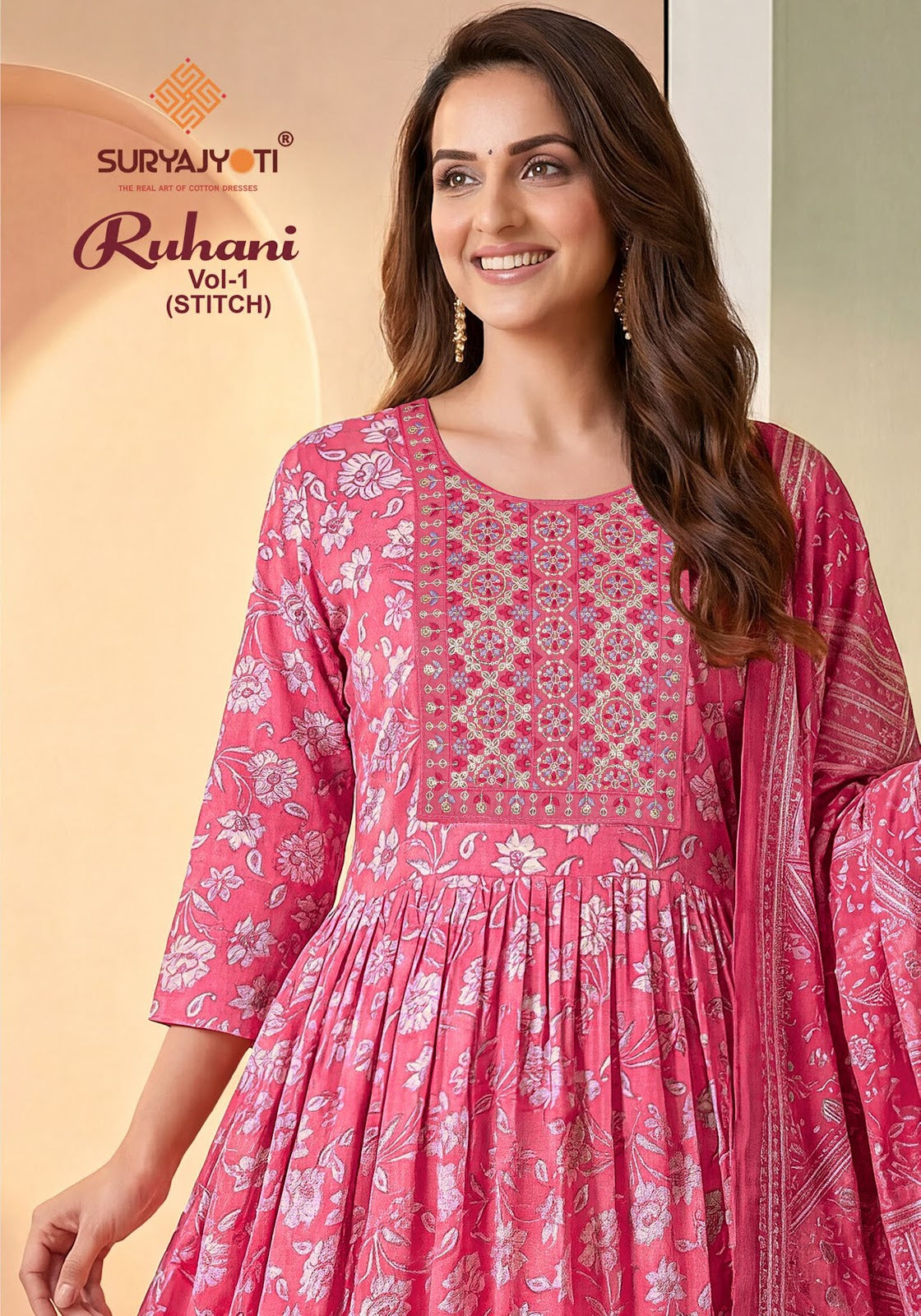 Ruhani Vol 1 Suryajyoti Rayon Readymade Anarkali Suits Manufacturer Gujarat