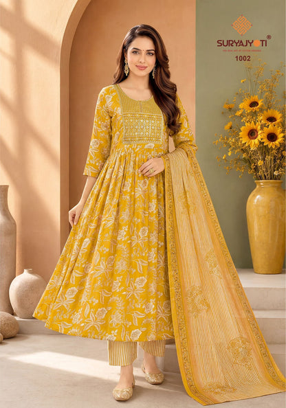 Ruhani Vol 1 Suryajyoti Rayon Readymade Anarkali Suits Manufacturer Gujarat