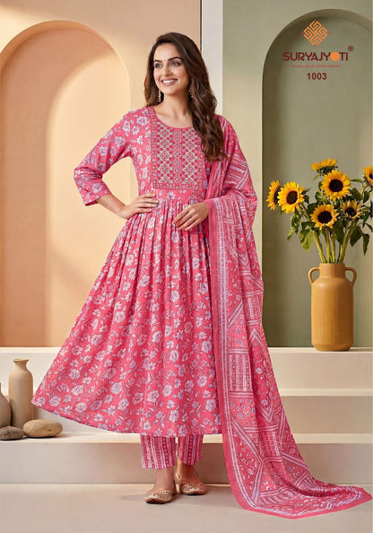 Ruhani Vol 1 Suryajyoti Rayon Readymade Anarkali Suits Manufacturer Gujarat