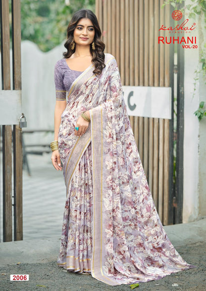 Ruhani Vol 20 Kashvi Creation Dull Moss Sarees Exporter Ahmedabad