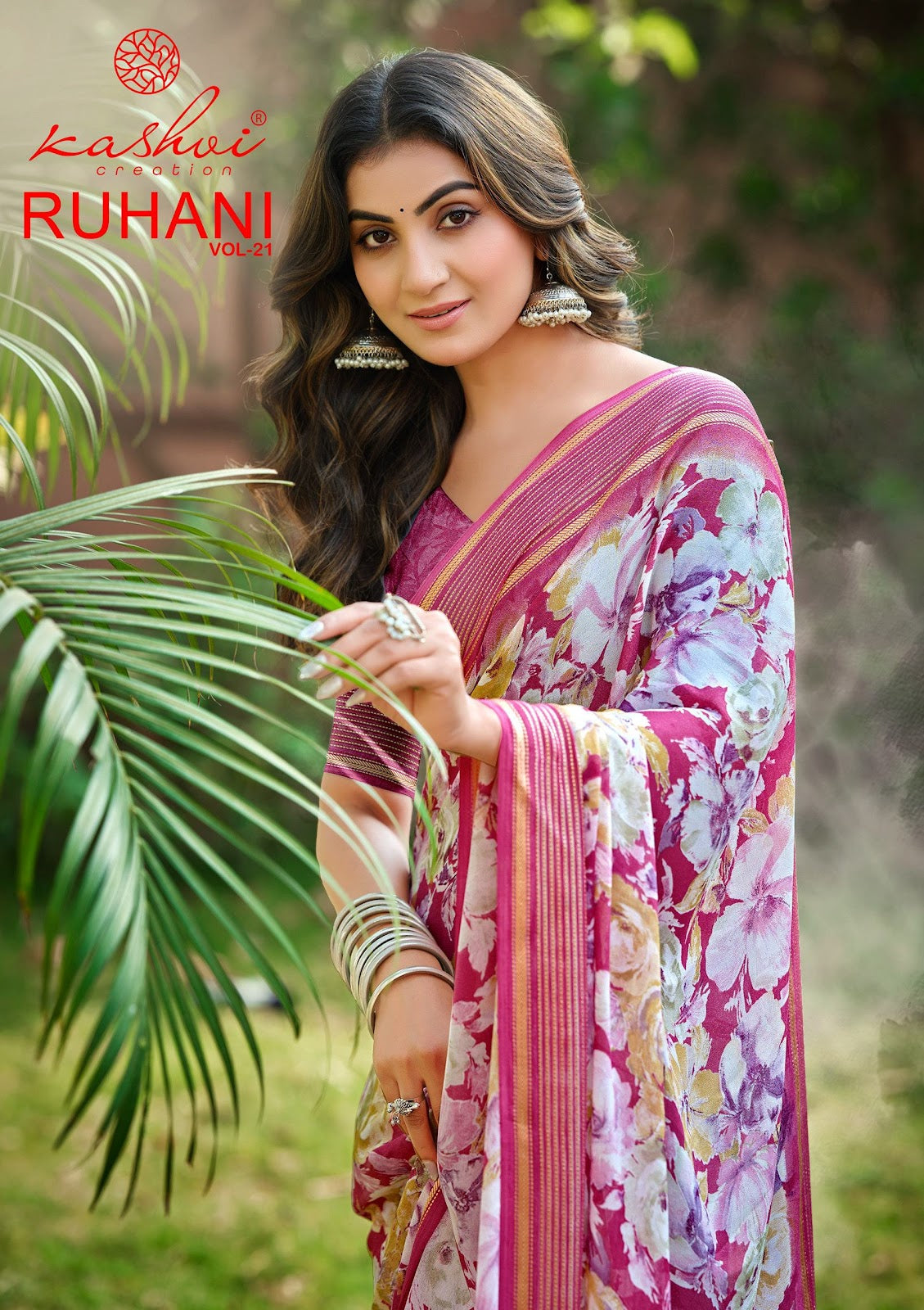 Ruhani Vol 21 Kashvi Creation Dull Moss Sarees Supplier Ahmedabad