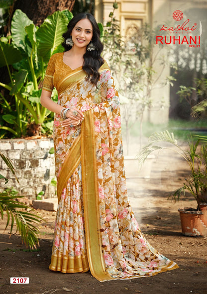 Ruhani Vol 21 Kashvi Creation Dull Moss Sarees Supplier Ahmedabad