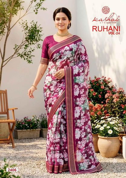Ruhani Vol 24 Kashvi Creation Dull Moss Sarees Manufacturer