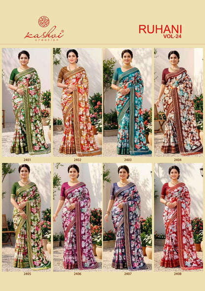 Ruhani Vol 24 Kashvi Creation Dull Moss Sarees Manufacturer