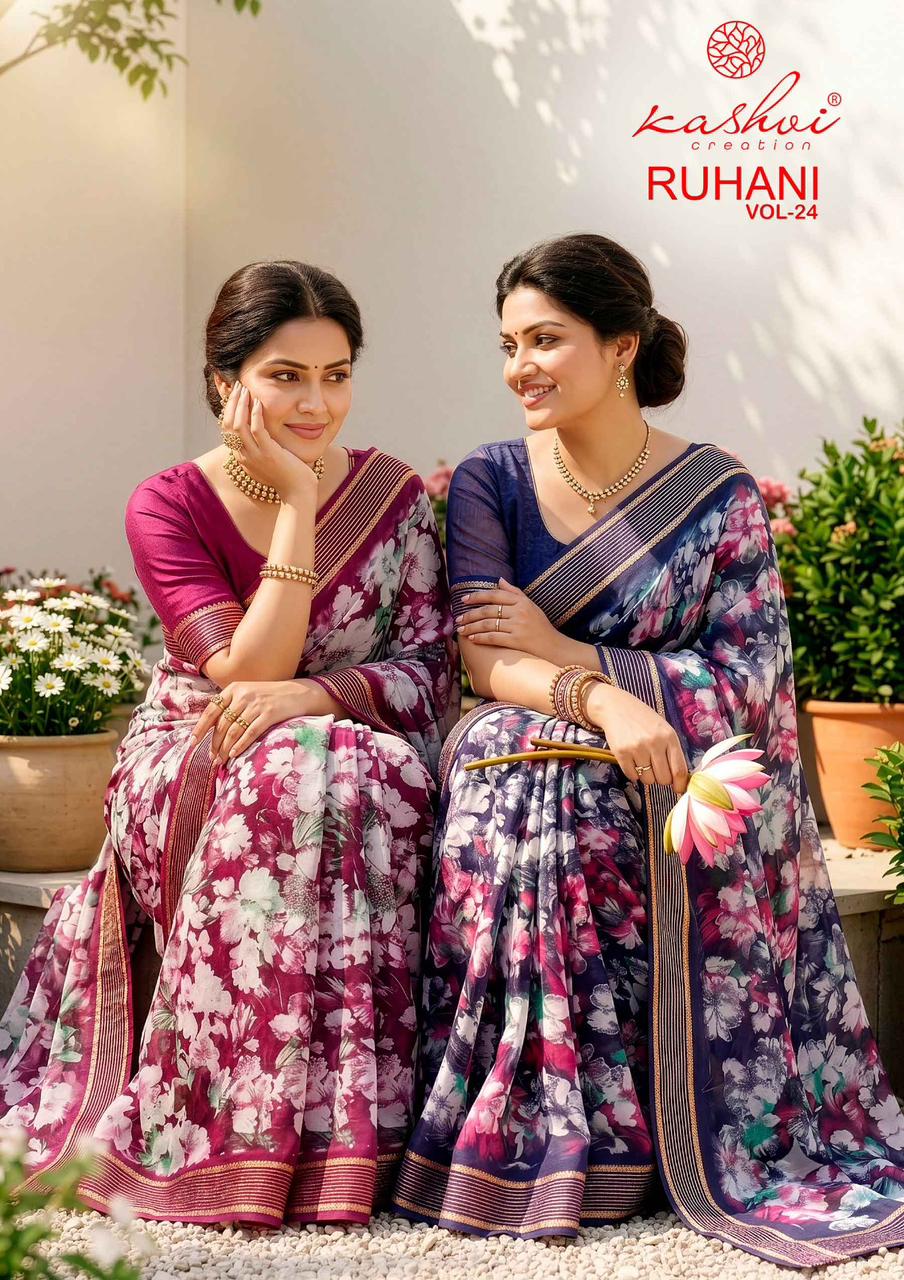 Ruhani Vol 24 Kashvi Creation Dull Moss Sarees Manufacturer