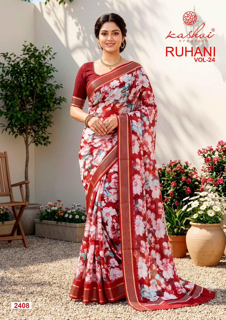 Ruhani Vol 24 Kashvi Creation Dull Moss Sarees Manufacturer