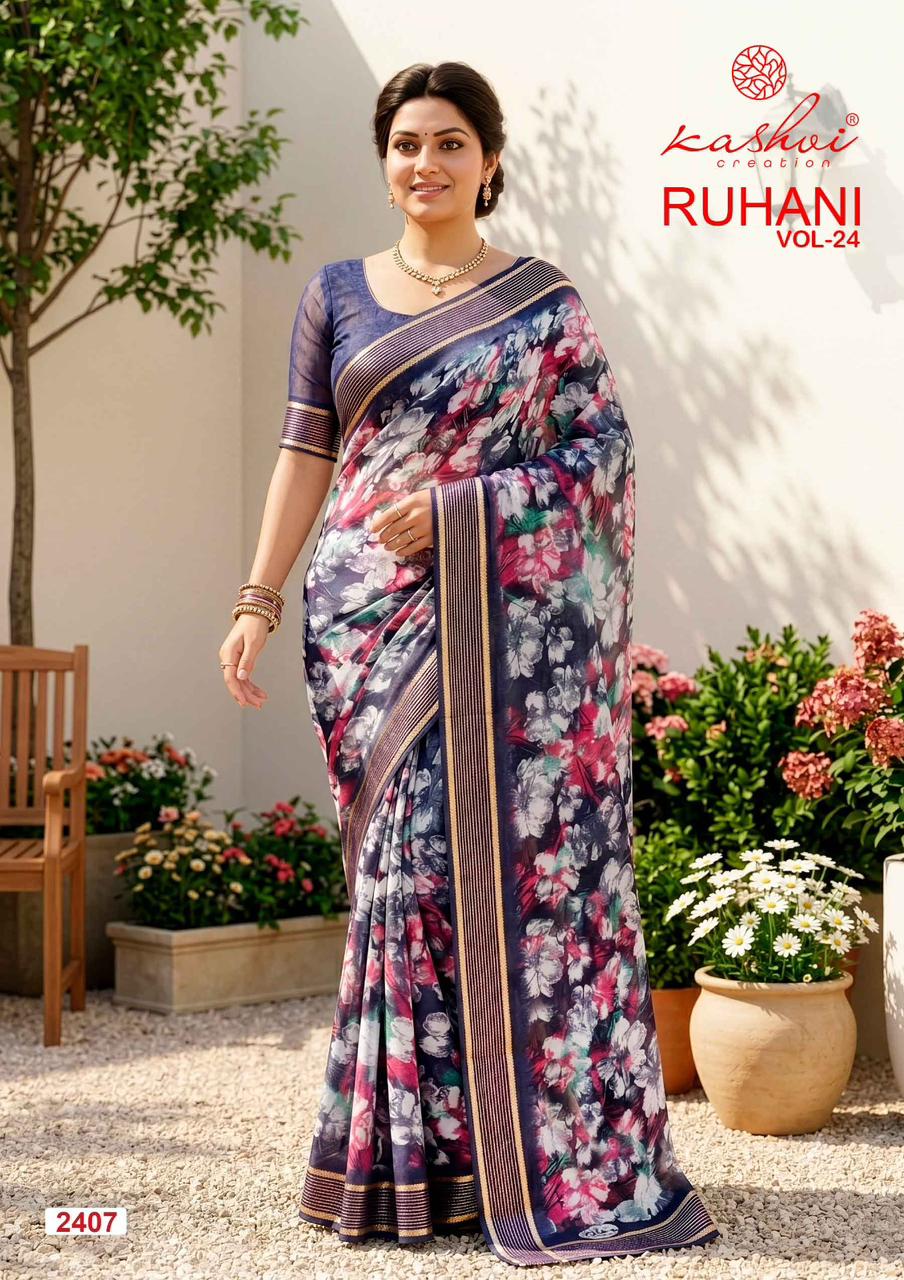 Ruhani Vol 24 Kashvi Creation Dull Moss Sarees Manufacturer
