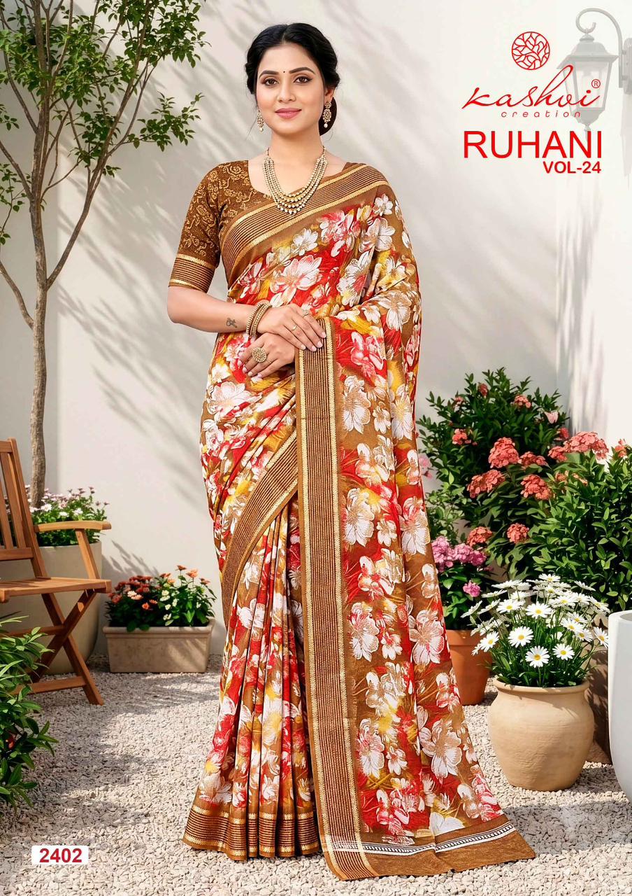 Ruhani Vol 24 Kashvi Creation Dull Moss Sarees Manufacturer