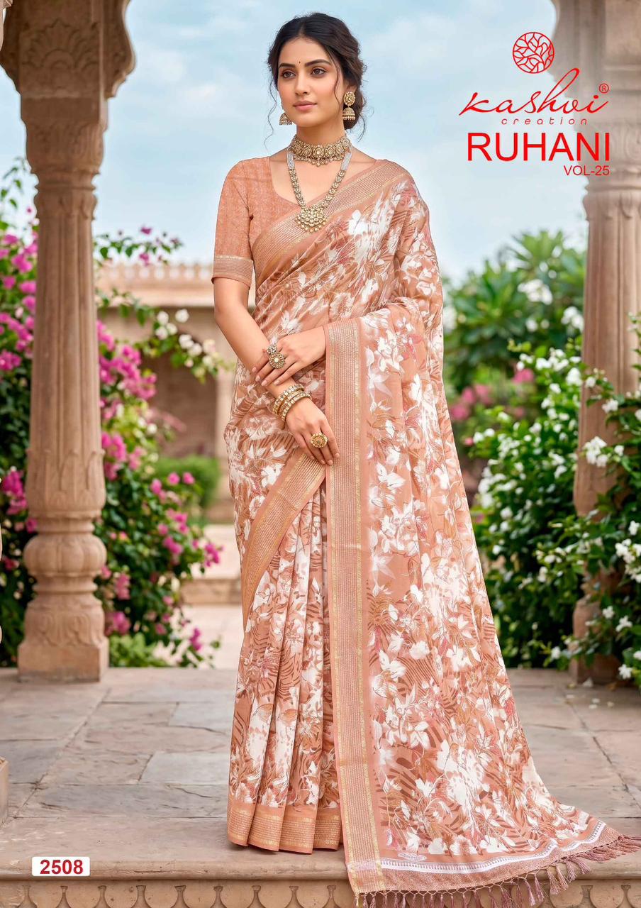 Ruhani Vol 25 Kashvi Creation Dull Moss Sarees Wholesale