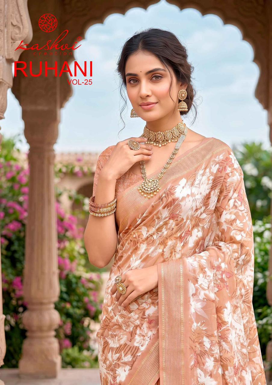 Ruhani Vol 25 Kashvi Creation Dull Moss Sarees Wholesale