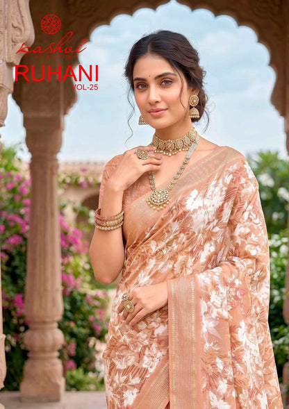 Ruhani Vol 25 Kashvi Creation Dull Moss Sarees Wholesale