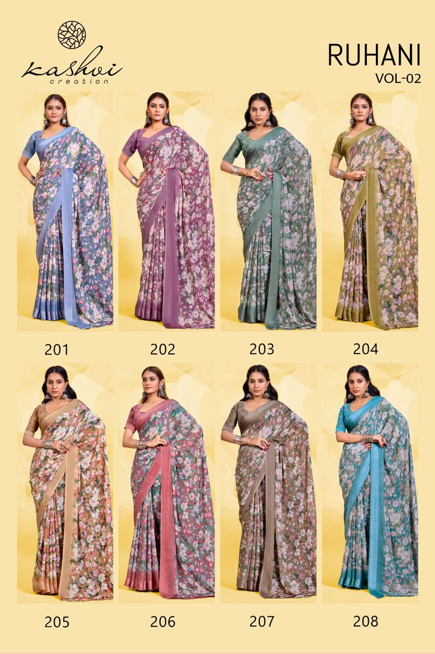 Ruhani Vol 2 Kashvi Creation Dull Moss Sarees Supplier
