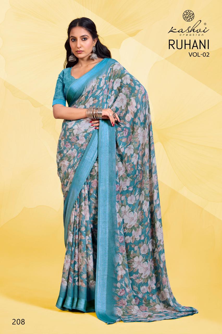 Ruhani Vol 2 Kashvi Creation Dull Moss Sarees Supplier