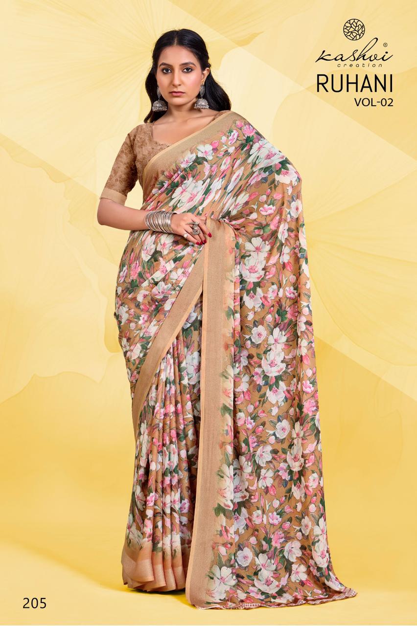 Ruhani Vol 2 Kashvi Creation Dull Moss Sarees Supplier