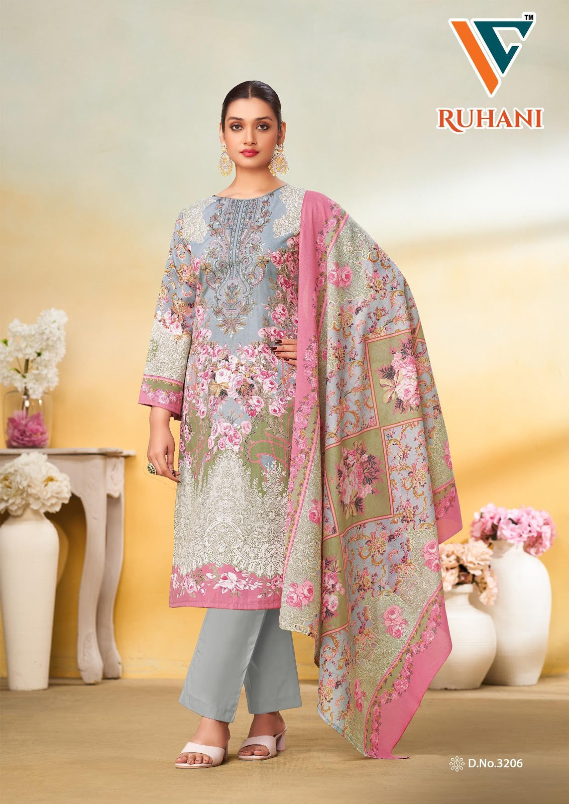 Ruhani Vol 32 Vandana Creation Cotton Karachi Salwar Suits Wholesaler India