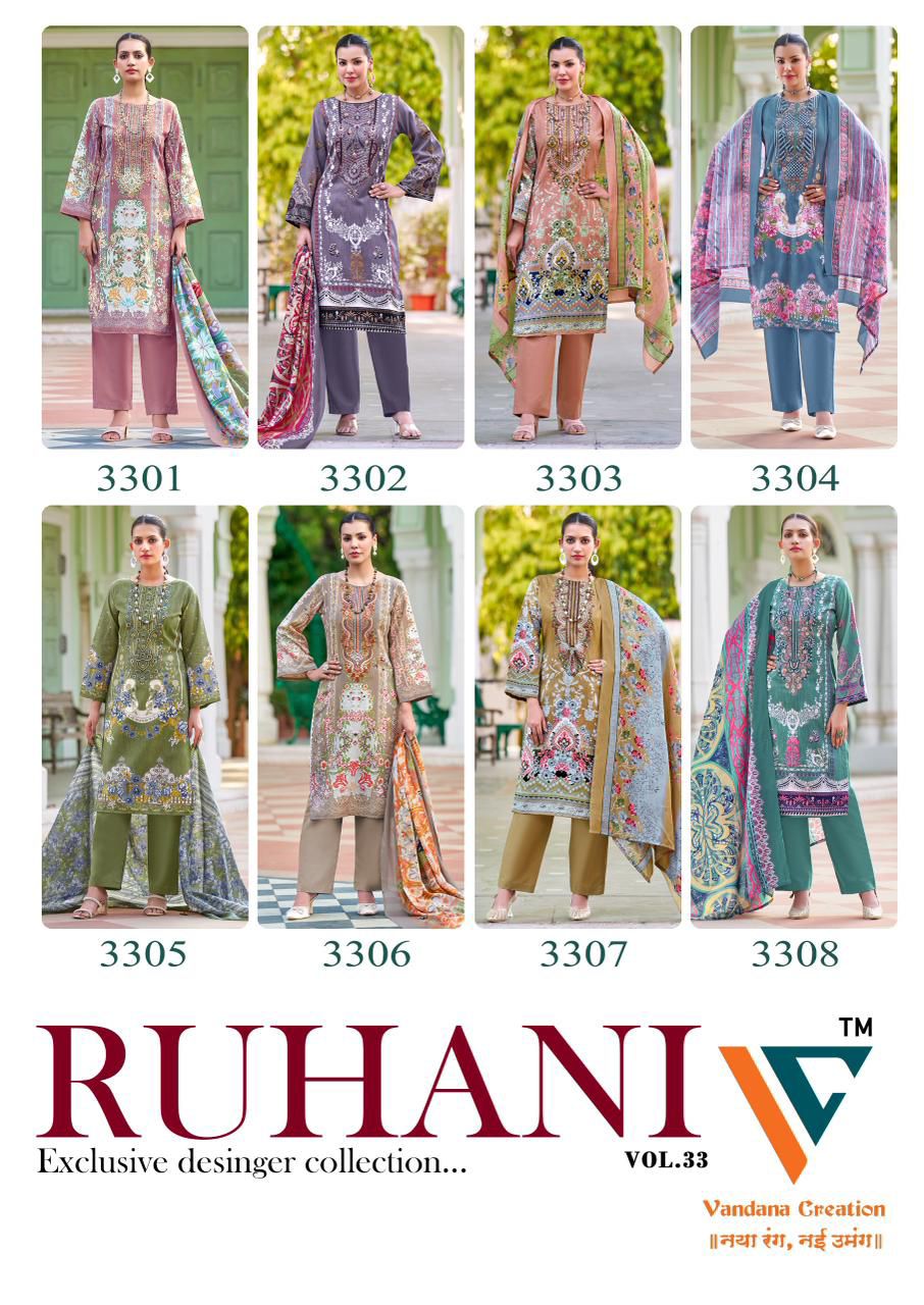 Ruhani Vol 33 Vandana Creation Cotton Karachi Salwar Suits Exporter Ahmedabad