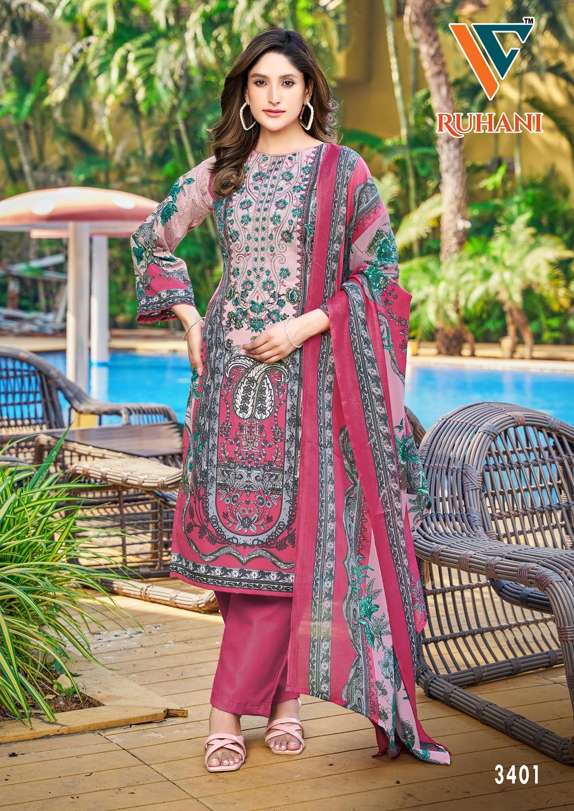 Ruhani Vol 34 Vandana Creation Cotton Karachi Salwar Suits Wholesaler India
