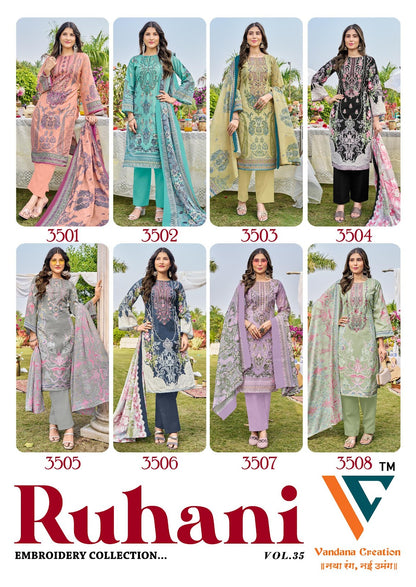 Ruhani Vol 35 Vandana Creation Cotton Karachi Salwar Suits Manufacturer Gujarat