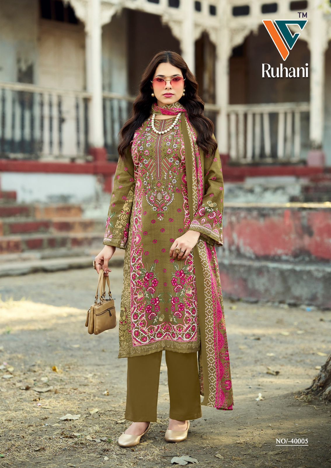 Ruhani Vol 40 Vandana Creation Mix Cotton Karachi Salwar Suits Manufacturer Ahmedabad