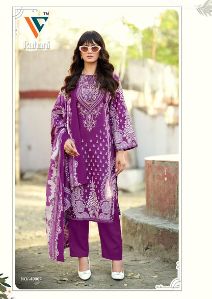 Ruhani Vol 40 Vandana Creation Mix Cotton Karachi Salwar Suits Manufacturer Ahmedabad