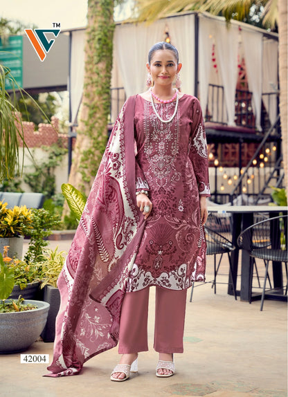 Ruhani Vol 42 Vandana Creation Mix Cotton Karachi Salwar Suits Wholesaler Ahmedabad