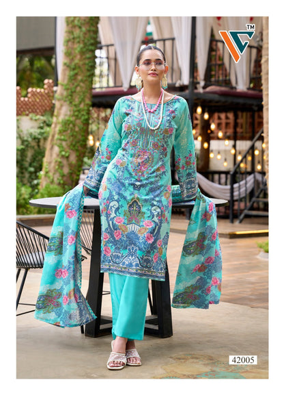 Ruhani Vol 42 Vandana Creation Mix Cotton Karachi Salwar Suits Wholesaler Ahmedabad