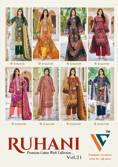 Ruhani? Vol 21 Vandana Creation Cotton Karachi Salwar Suits Wholesaler