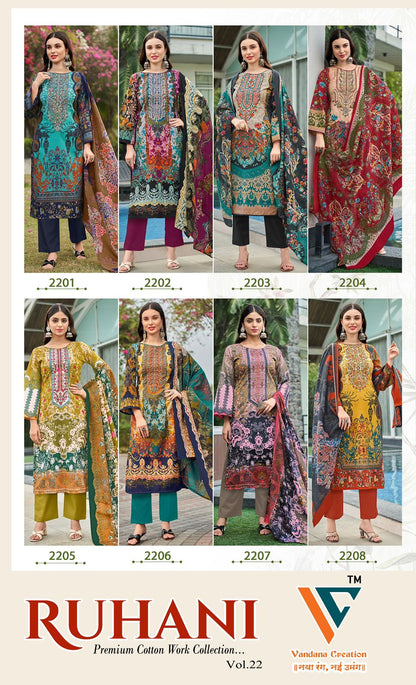 Ruhani? Vol 22 Vandana Creation Cotton Karachi Salwar Suits Wholesale Price