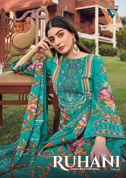 Ruhani? Vol 24 Vandana Creation Cotton Karachi Salwar Suits Supplier