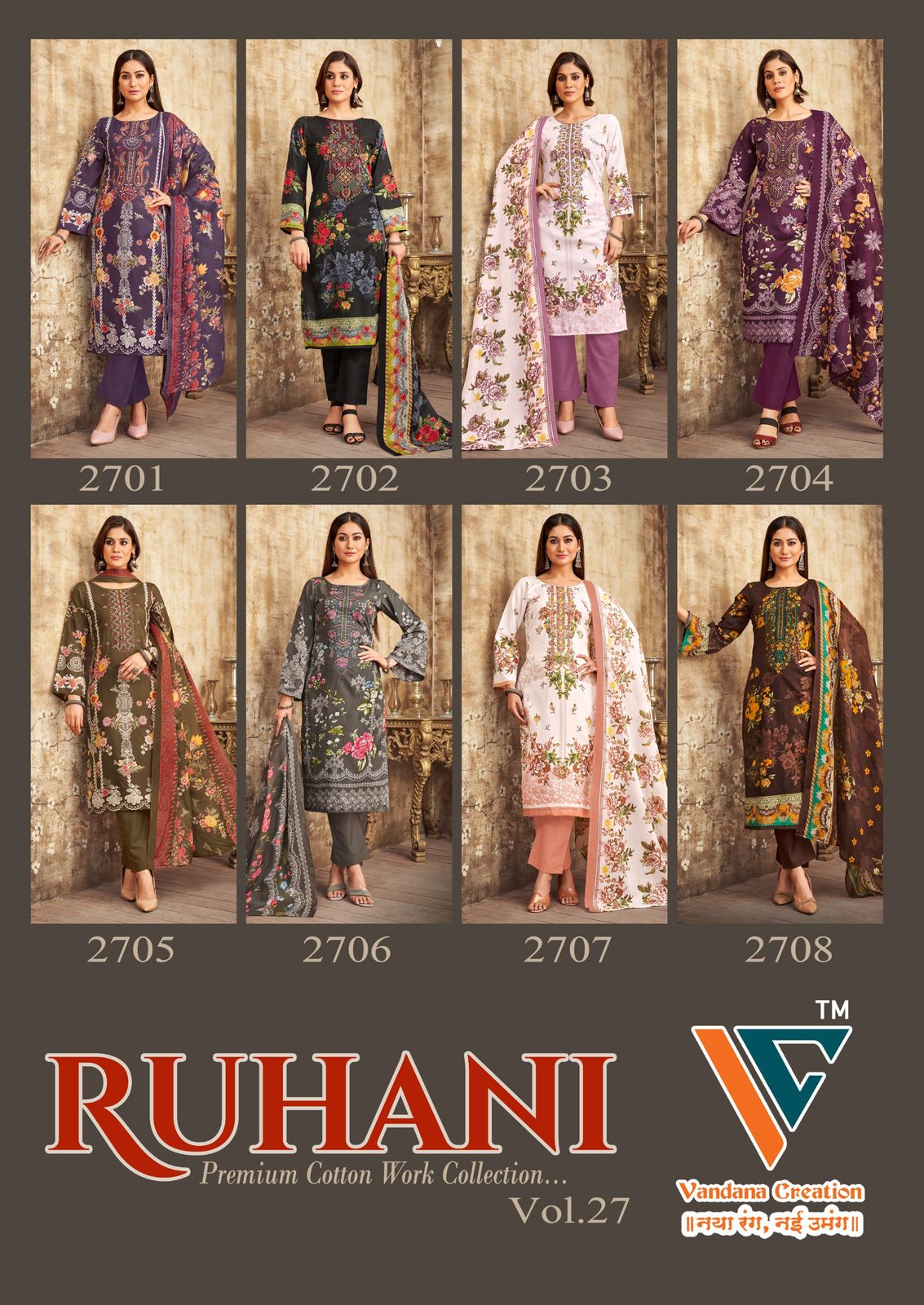 Ruhani? Vol 27 Vandana Creation Cotton Karachi Salwar Suits Wholesaler India