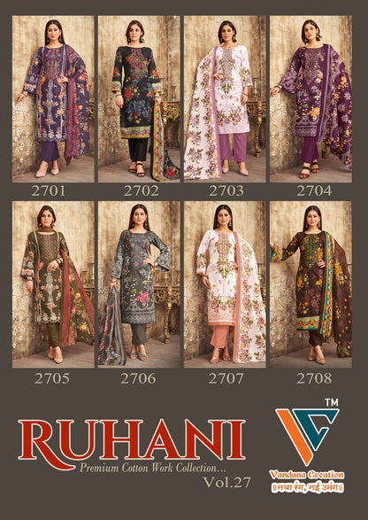 Ruhani? Vol 27 Vandana Creation Cotton Karachi Salwar Suits Wholesaler India