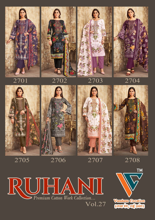 Ruhani? Vol 27 Vandana Creation Cotton Karachi Salwar Suits Wholesaler India
