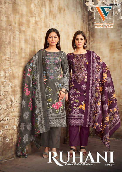 Ruhani? Vol 27 Vandana Creation Cotton Karachi Salwar Suits Wholesaler India