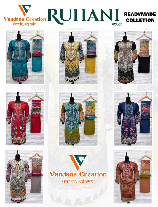 Ruhani? Vol 30 Vandana Creation Cotton Karachi Readymade Suits Exporter Gujarat