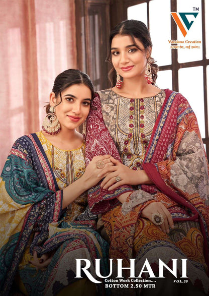 Ruhani? Vol 30 Vandana Creation Cotton Karachi Salwar Suits Exporter Gujarat